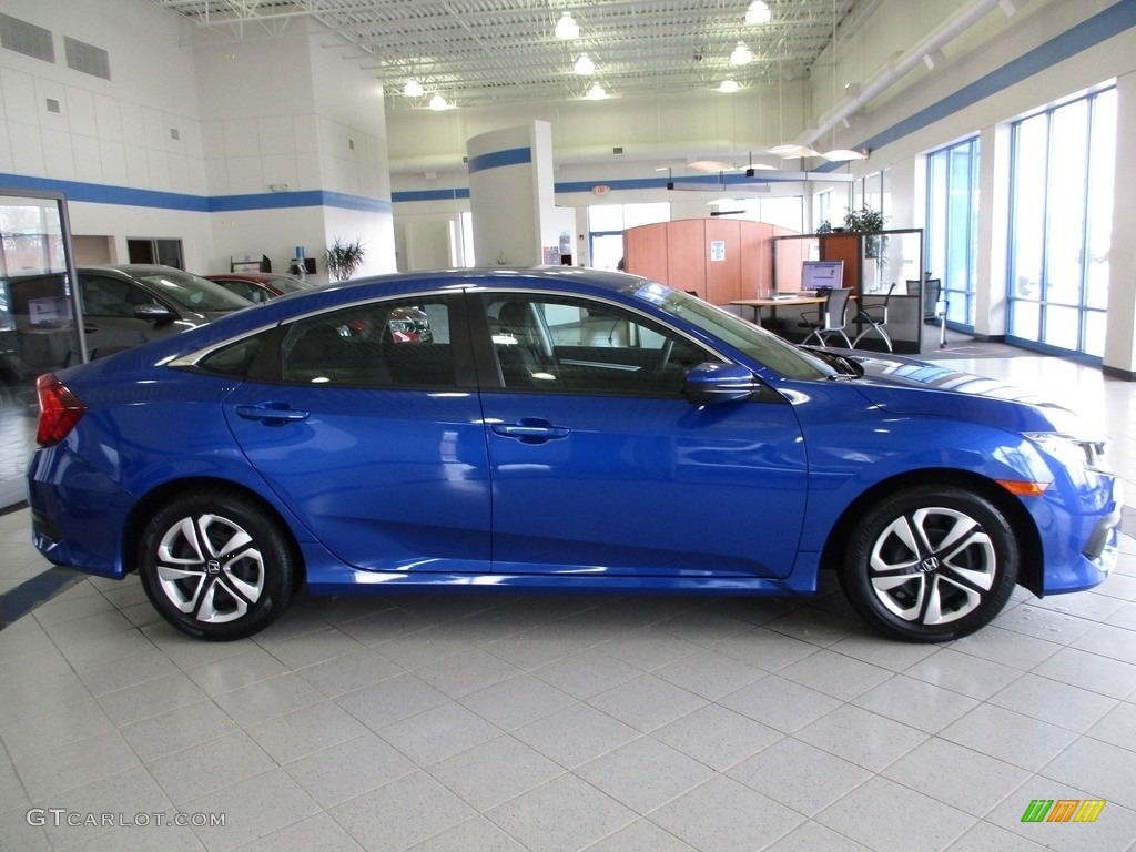 2018 Civic LX Sedan - Aegean Blue Metallic / Black photo #4