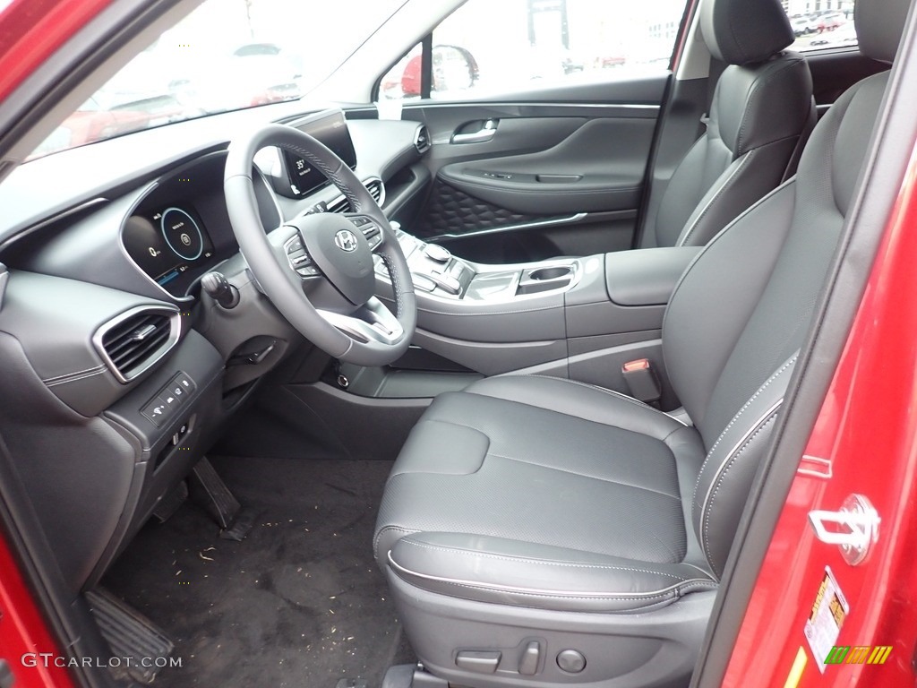 Black Interior 2021 Hyundai Santa Fe SEL AWD Photo #141559815