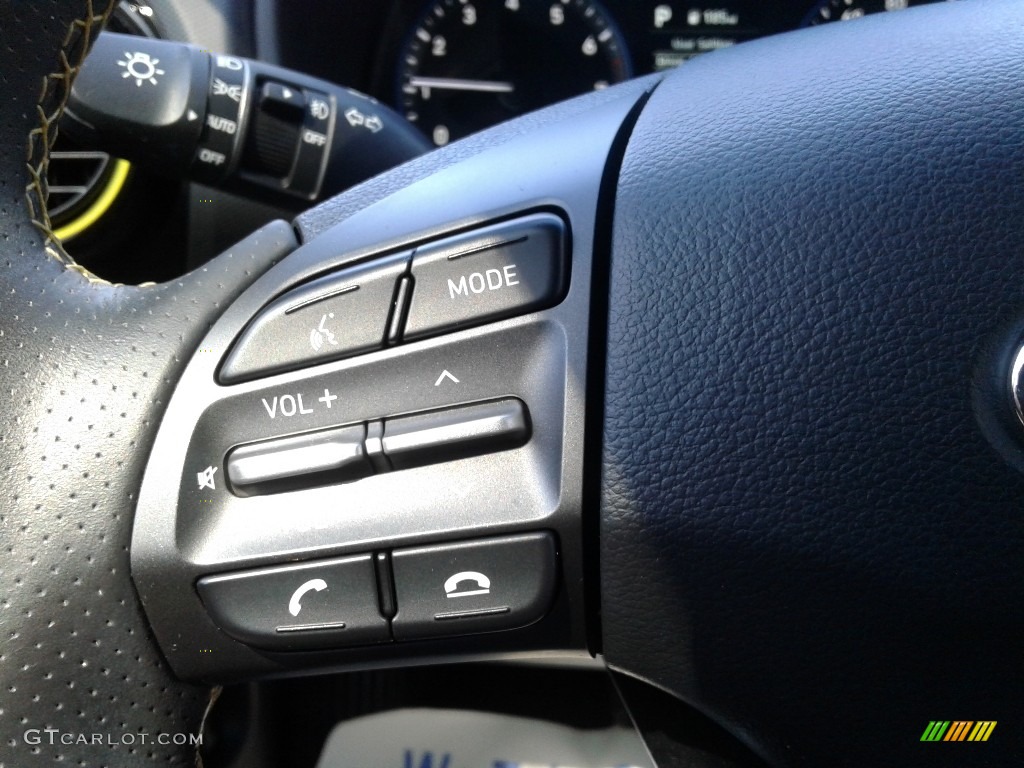 2019 Hyundai Kona Limited Black Steering Wheel Photo #141564332