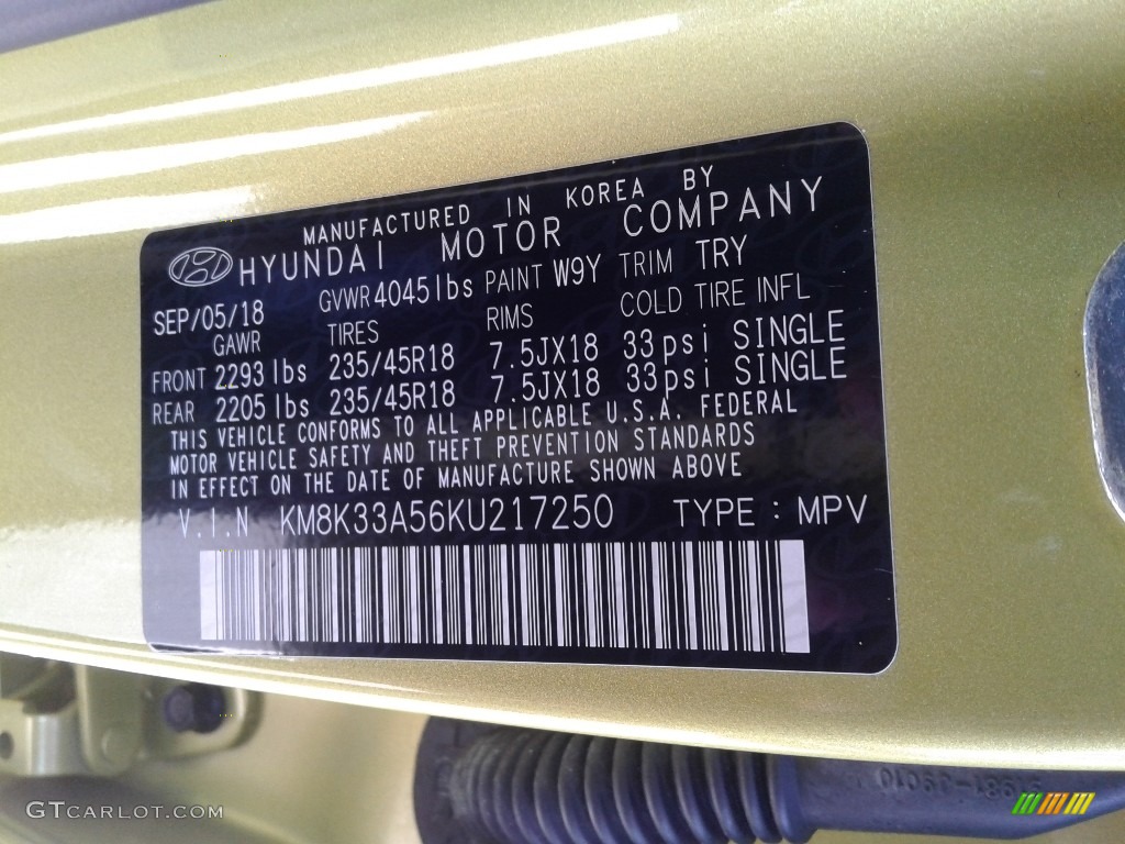 2019 Kona Color Code W9Y for Lime Twist Photo #141564638