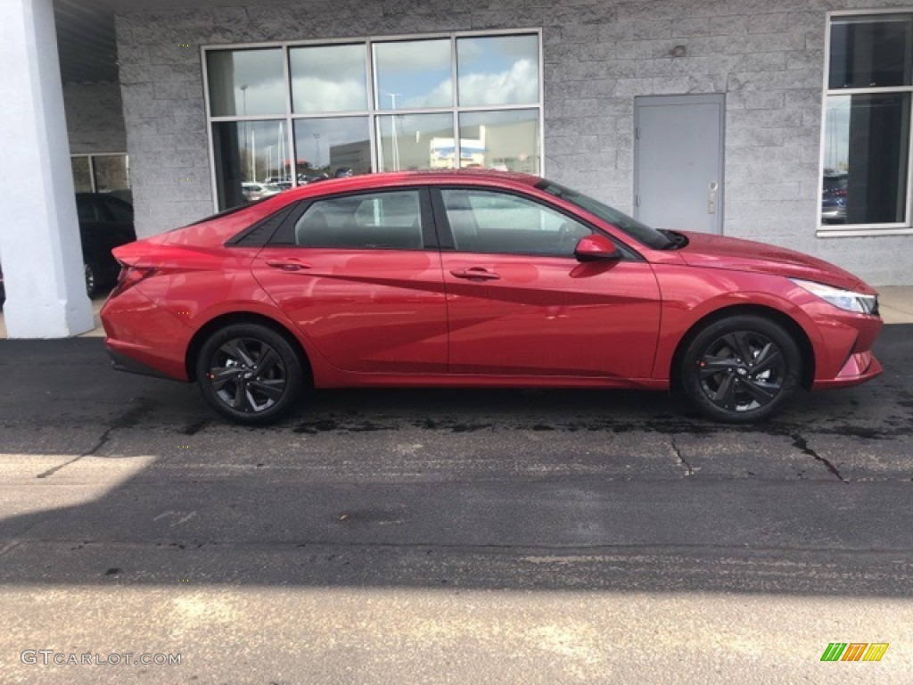 2021 Elantra SEL - Scarlet Red Pearl / Black photo #2