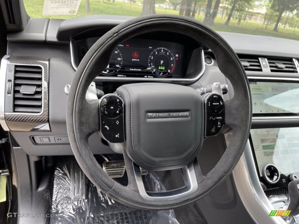 2021 Land Rover Range Rover Sport HST Ebony Steering Wheel Photo #141564962