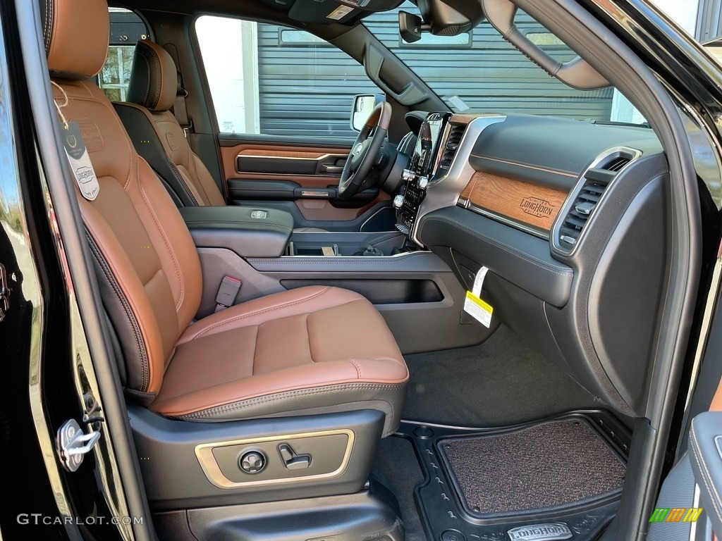 Black/New Saddle Interior 2021 Ram 1500 Long Horn Crew Cab 4x4 Photo #141566111