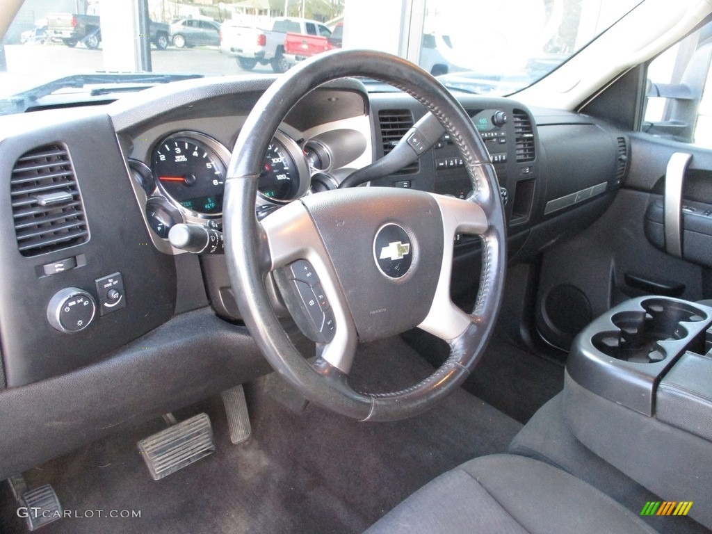 2013 Chevrolet Silverado 2500HD LT Regular Cab Chassis Ebony Steering Wheel Photo #141568385