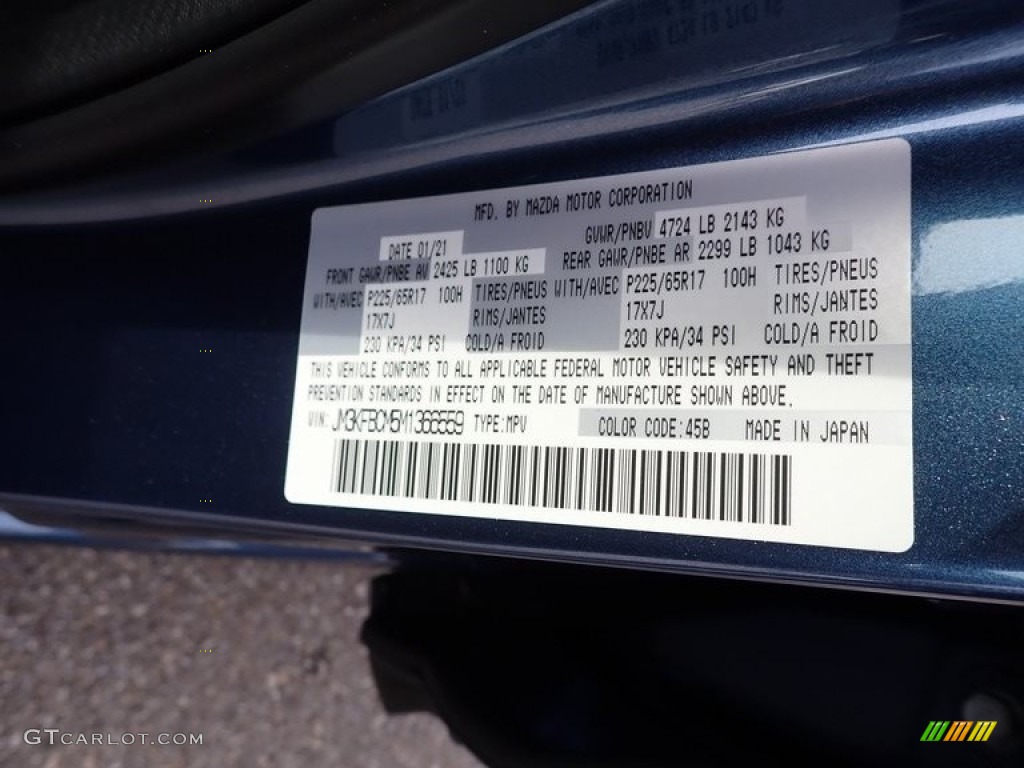 2021 CX-5 Color Code 45B for Eternal Blue Mica Photo #141579313