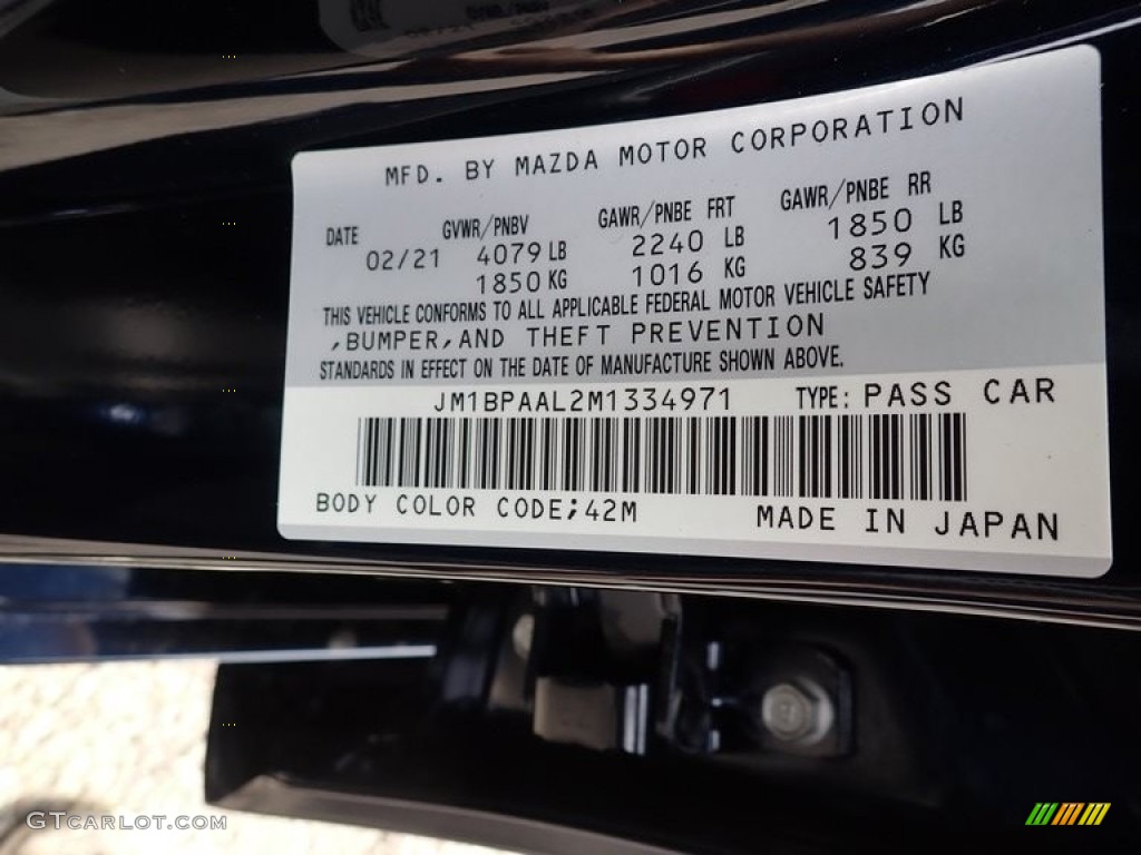 2021 Mazda3 2.5 S Sedan - Deep Crystal Blue Mica / Black photo #11