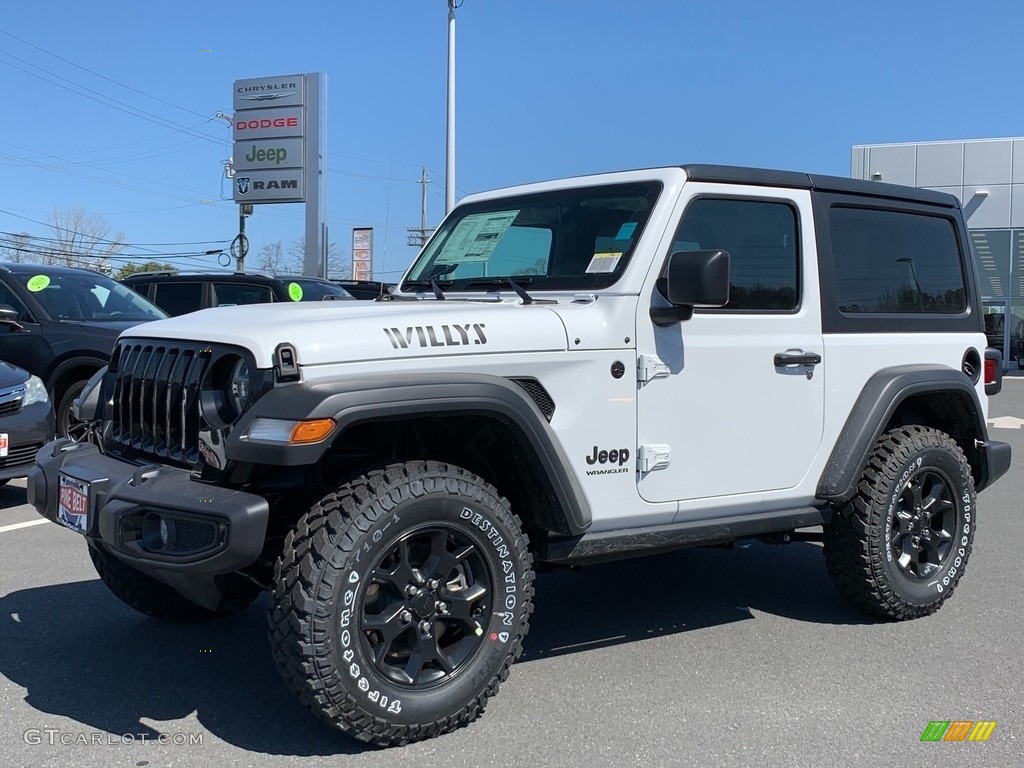 Bright White 2021 Jeep Wrangler Willys 4x4 Exterior Photo #141580083