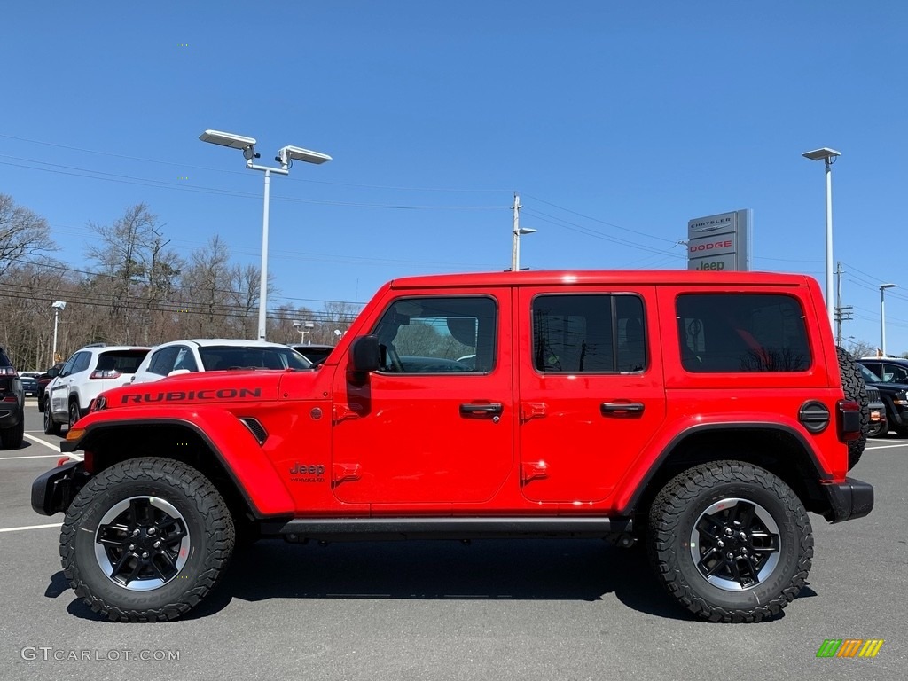 2021 Wrangler Unlimited Rubicon 4x4 - Firecracker Red / Black photo #3