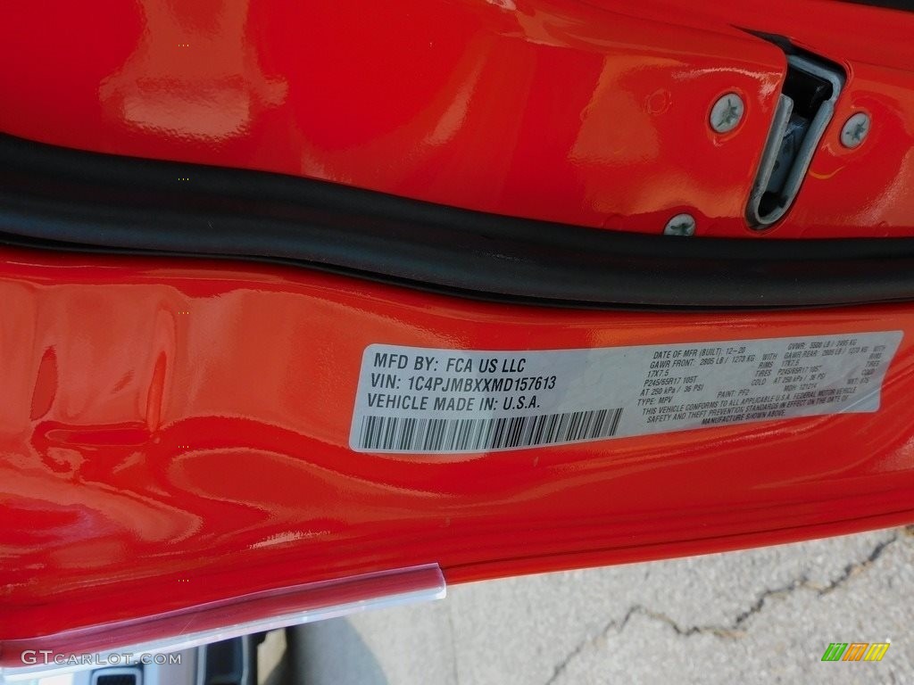 2021 Cherokee Color Code PF2 for Spitfire Orange Photo #141580581