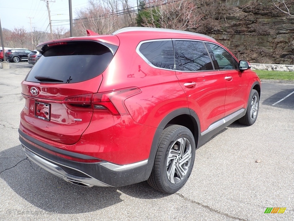 2021 Calypso Red Hyundai Santa Fe SEL AWD 141577800 Photo 2
