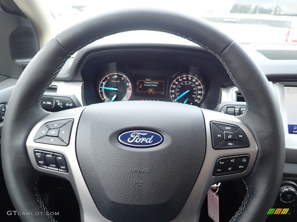 2021 Ford Ranger XLT SuperCab 4x4 Ebony Steering Wheel Photo #141586802