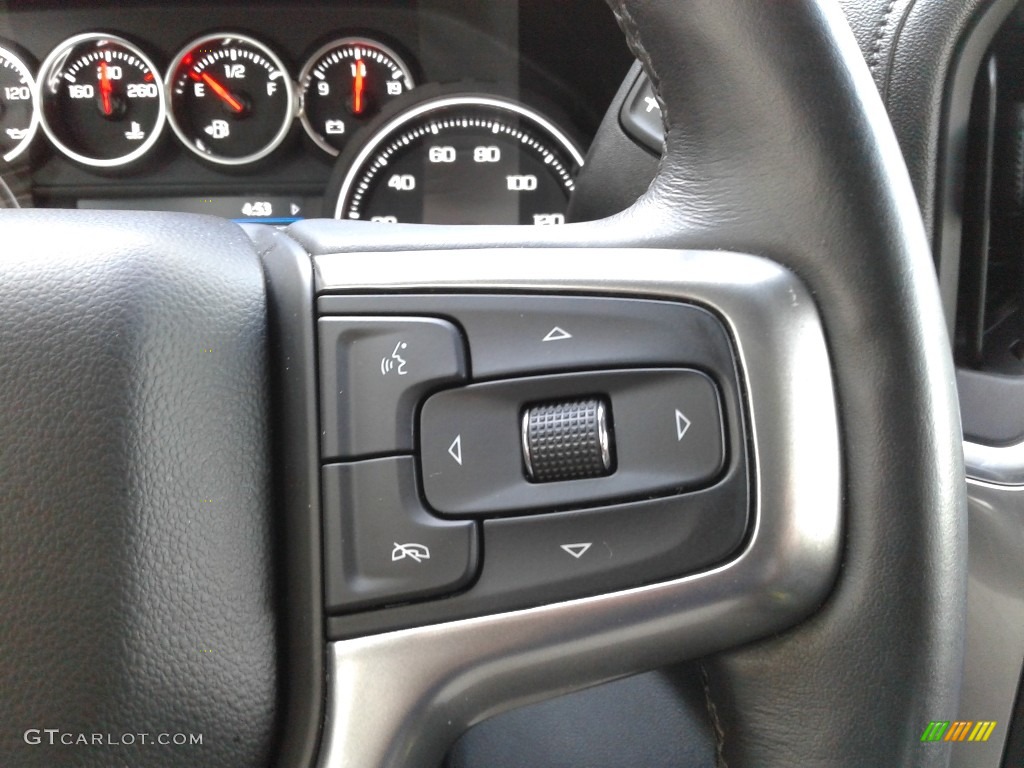 2019 Chevrolet Silverado 1500 LT Crew Cab 4WD Jet Black Steering Wheel Photo #141600840