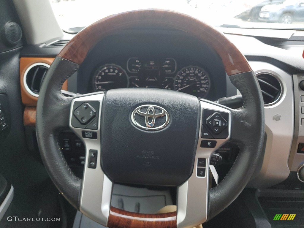 2018 Toyota Tundra 1794 Edition CrewMax 1794 Edition Black/Brown Steering Wheel Photo #141602343