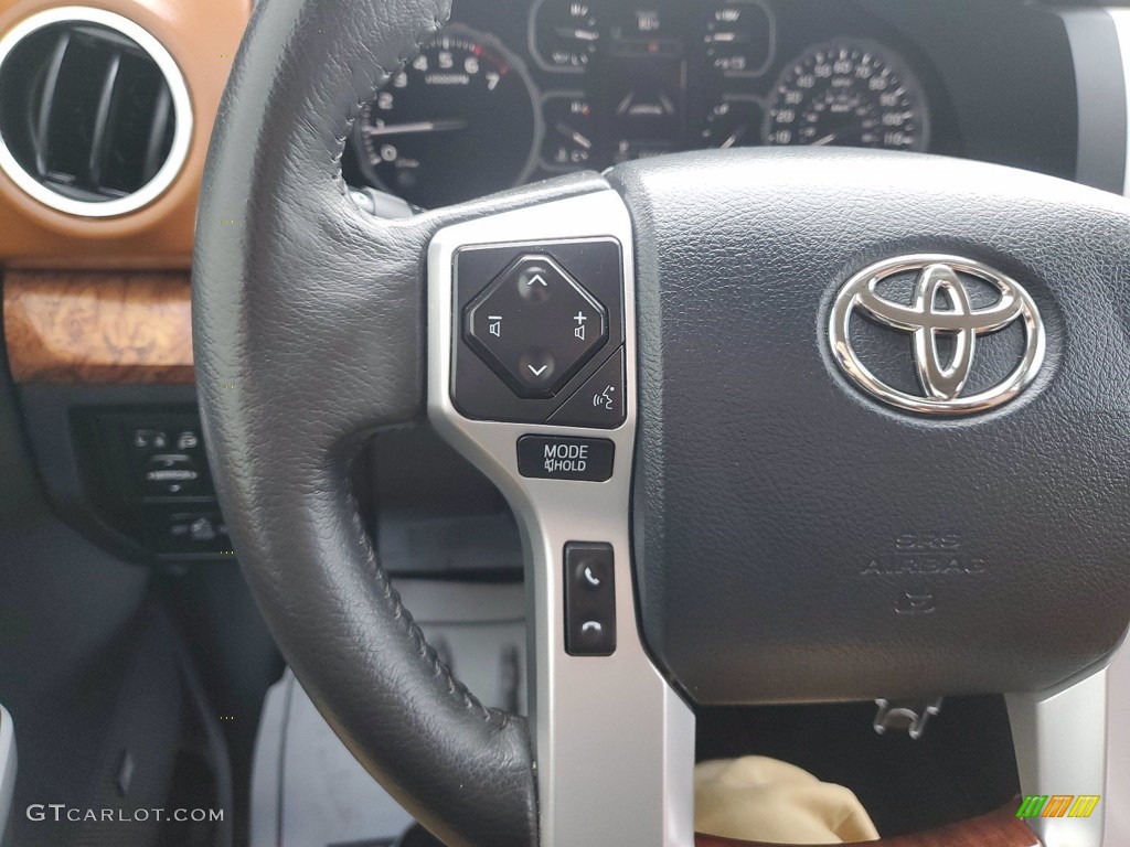 2018 Toyota Tundra 1794 Edition CrewMax 1794 Edition Black/Brown Steering Wheel Photo #141602370
