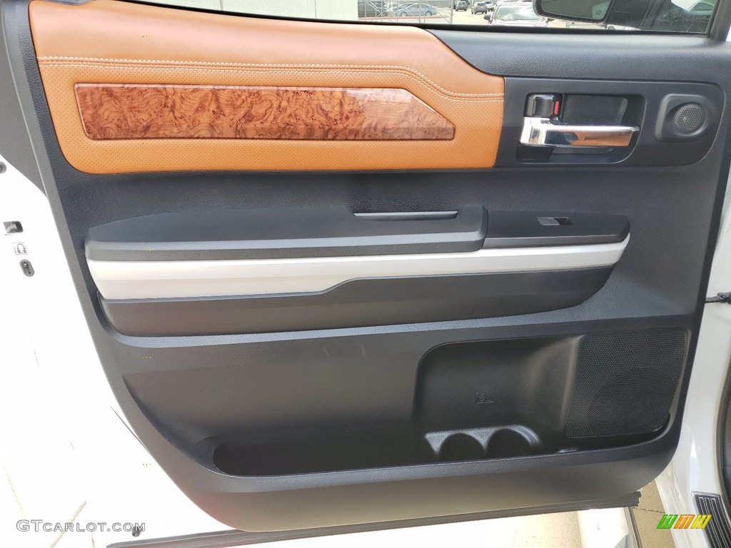 2018 Toyota Tundra 1794 Edition CrewMax 1794 Edition Black/Brown Door Panel Photo #141602577