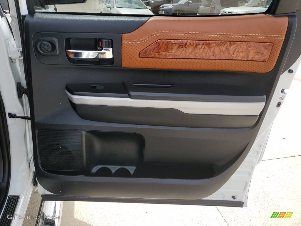 2018 Toyota Tundra 1794 Edition CrewMax 1794 Edition Black/Brown Door Panel Photo #141602610