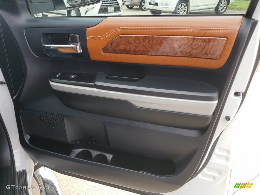 2018 Toyota Tundra 1794 Edition CrewMax 1794 Edition Black/Brown Door Panel Photo #141602665
