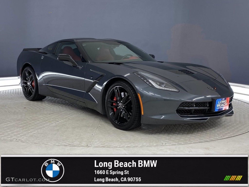 2014 Corvette Stingray Coupe Z51 - Cyber Gray Metallic / Adrenaline Red photo #1