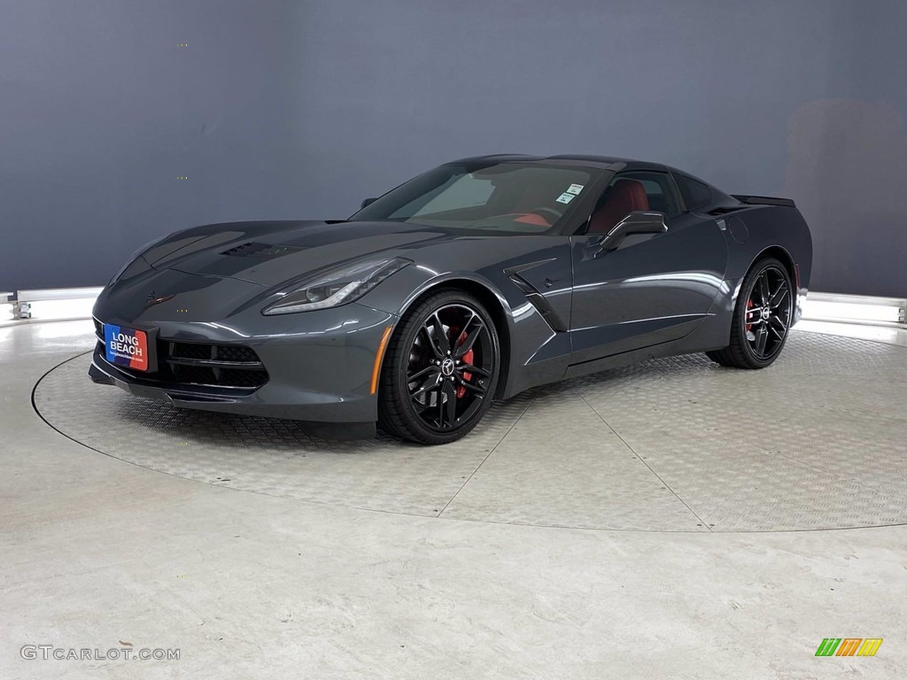 2014 Corvette Stingray Coupe Z51 - Cyber Gray Metallic / Adrenaline Red photo #3
