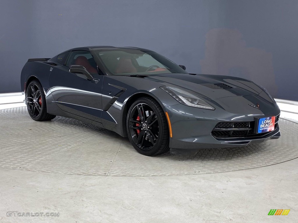 2014 Corvette Stingray Coupe Z51 - Cyber Gray Metallic / Adrenaline Red photo #35