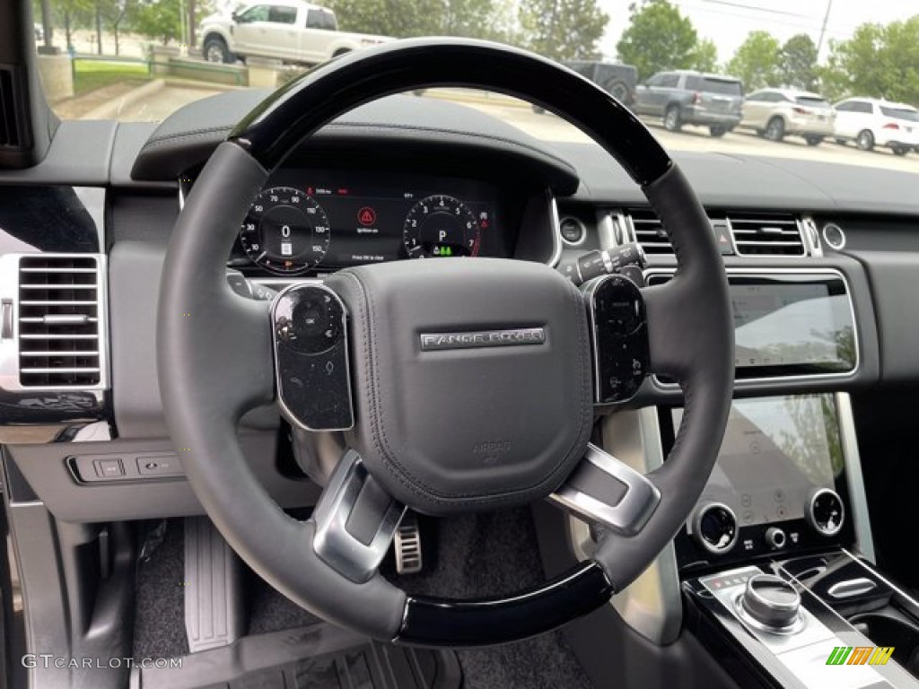 2021 Land Rover Range Rover Westminster Ebony Steering Wheel Photo #141615216