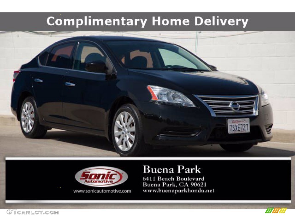 2014 Sentra S - Super Black / Charcoal photo #1