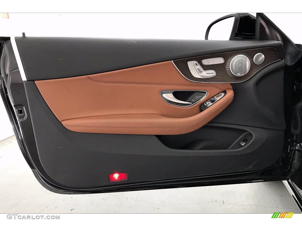 2018 Mercedes-Benz C 300 Coupe Saddle Brown/Black Door Panel Photo #141619939
