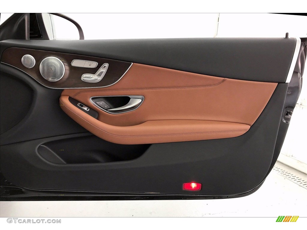 2018 Mercedes-Benz C 300 Coupe Saddle Brown/Black Door Panel Photo #141619942