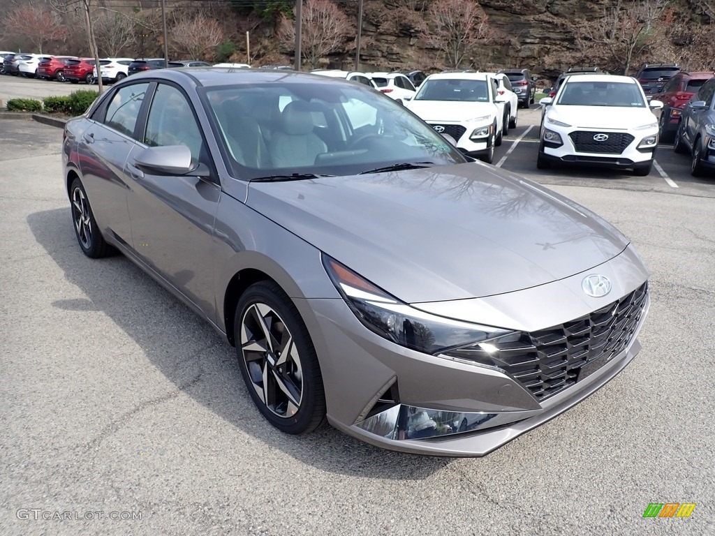 2021 Elantra Limited Hybrid - Fluid Metal / Medium Gray photo #3