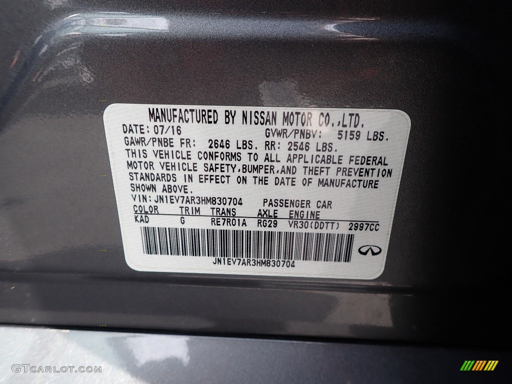 2017 Q50 Color Code KAD for Graphite Shadow Photo #141622785