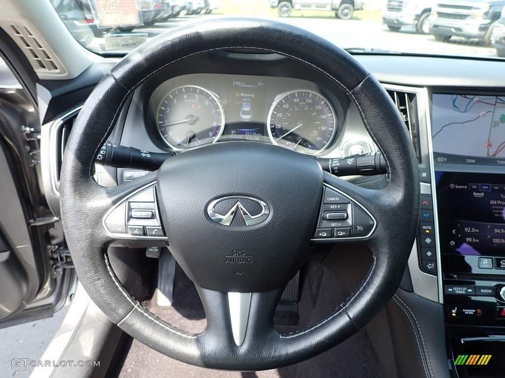 2017 Infiniti Q50 3.0t AWD Graphite Steering Wheel Photo #141622953