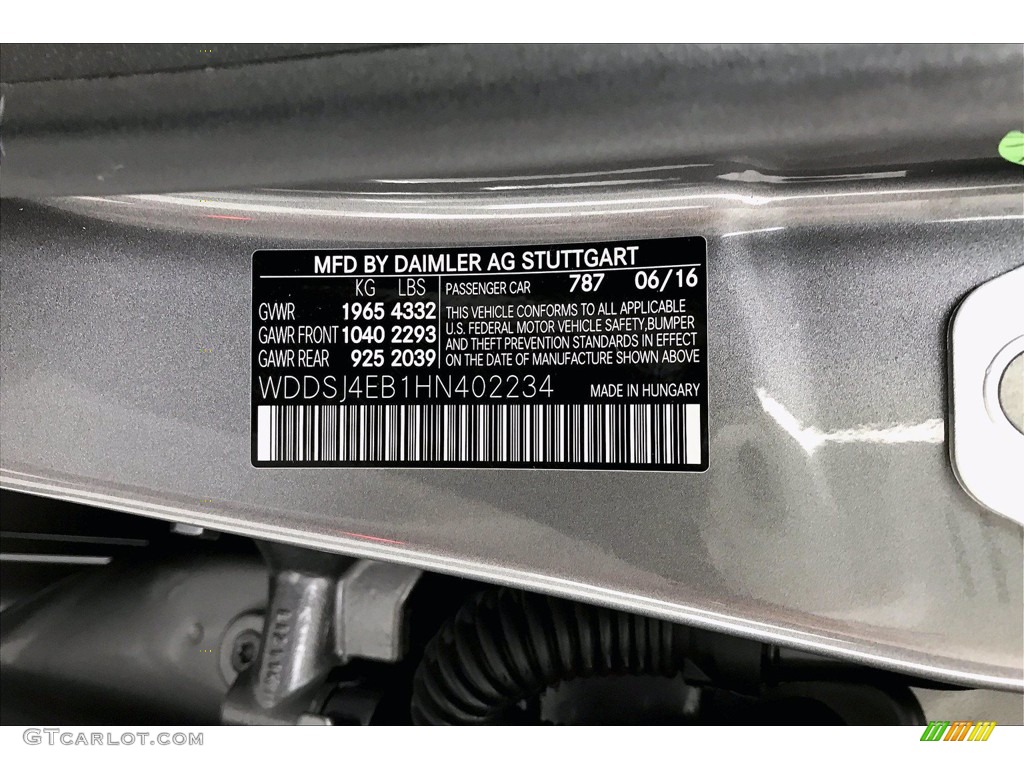 2017 CLA 250 Coupe - Mountain Grey Metallic / Crystal Grey photo #33