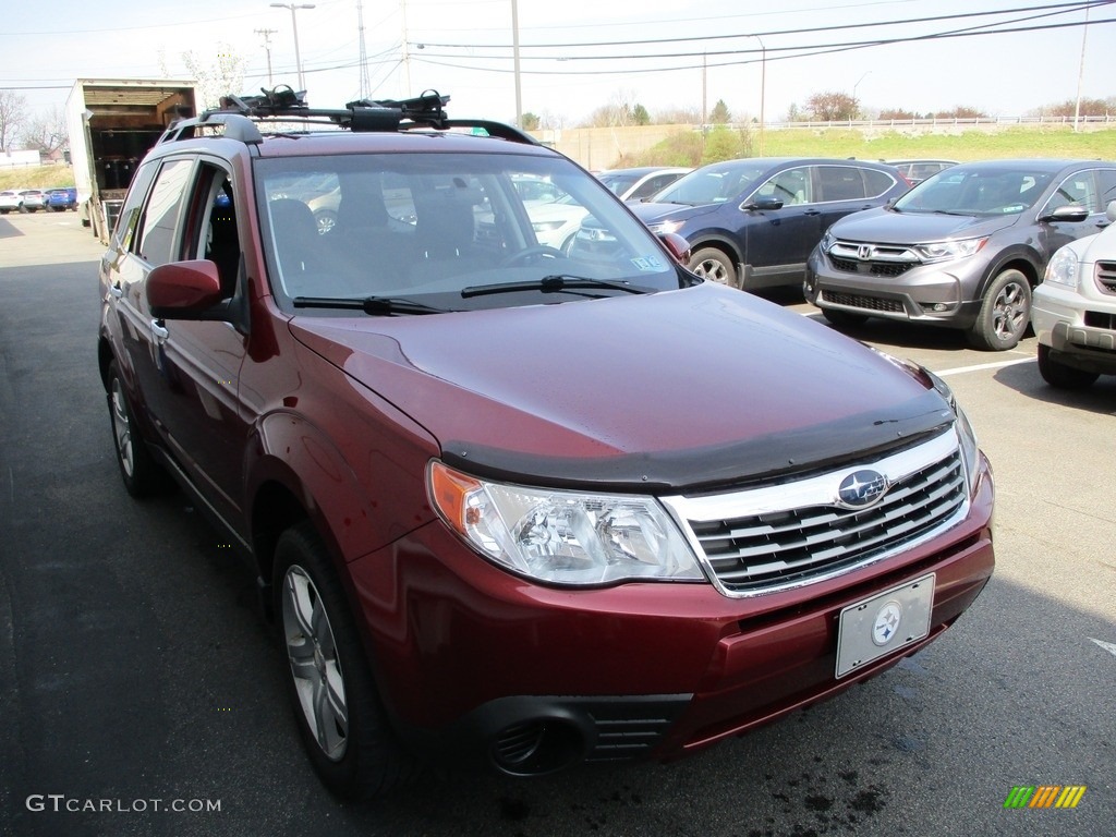 2009 Forester 2.5 X Premium - Camellia Red Pearl / Black photo #7