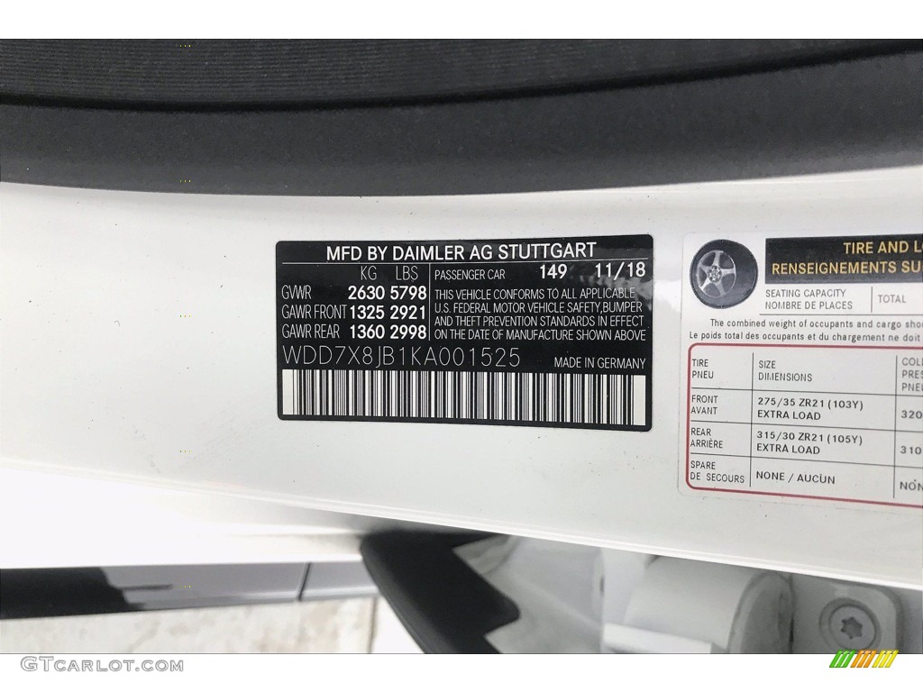 2019 AMG GT 63 - Polar White / Saddle Brown/Black photo #33