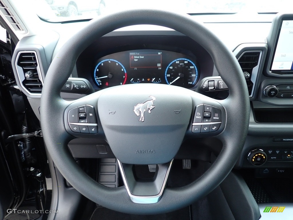 2021 Ford Bronco Sport Big Bend 4x4 Ebony Steering Wheel Photo #141624927