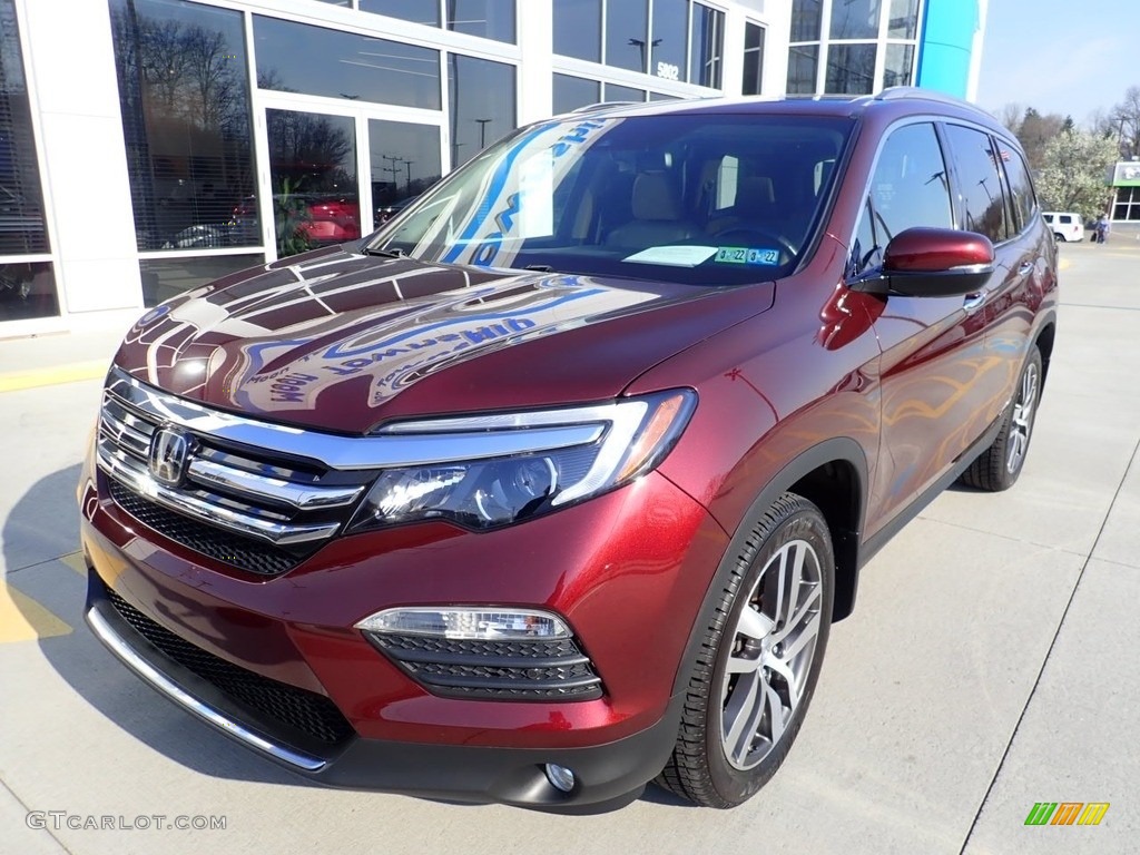 2018 Pilot Elite AWD - Deep Scarlet Pearl / Beige photo #9