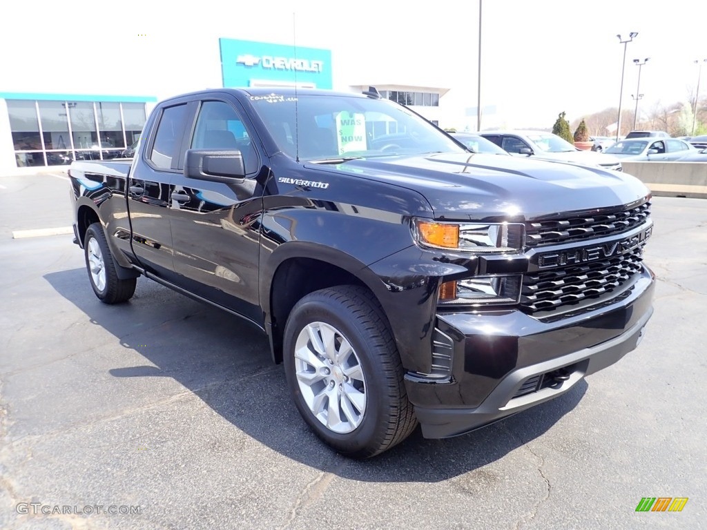 2021 Silverado 1500 Custom Double Cab 4x4 - Black / Jet Black photo #7