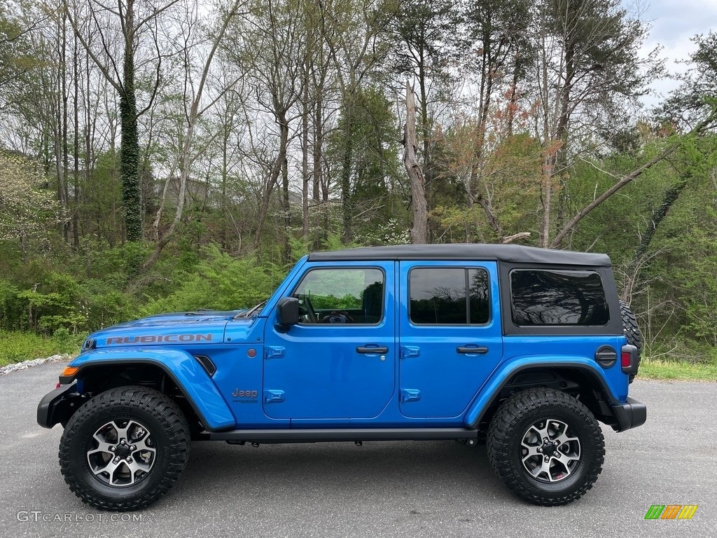 Hydro Blue Pearl 2021 Jeep Wrangler Unlimited Rubicon 4x4 Exterior Photo #141629418
