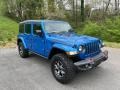 2021 Hydro Blue Pearl Jeep Wrangler Unlimited Rubicon 4x4  photo #4