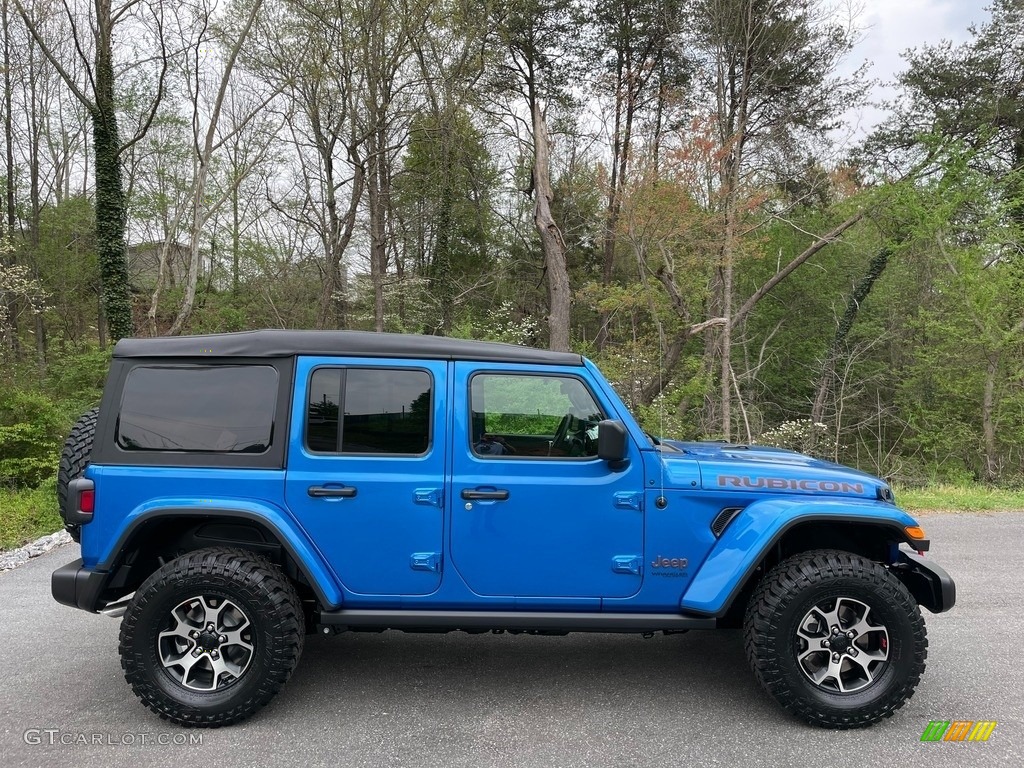 Hydro Blue Pearl 2021 Jeep Wrangler Unlimited Rubicon 4x4 Exterior Photo #141629528