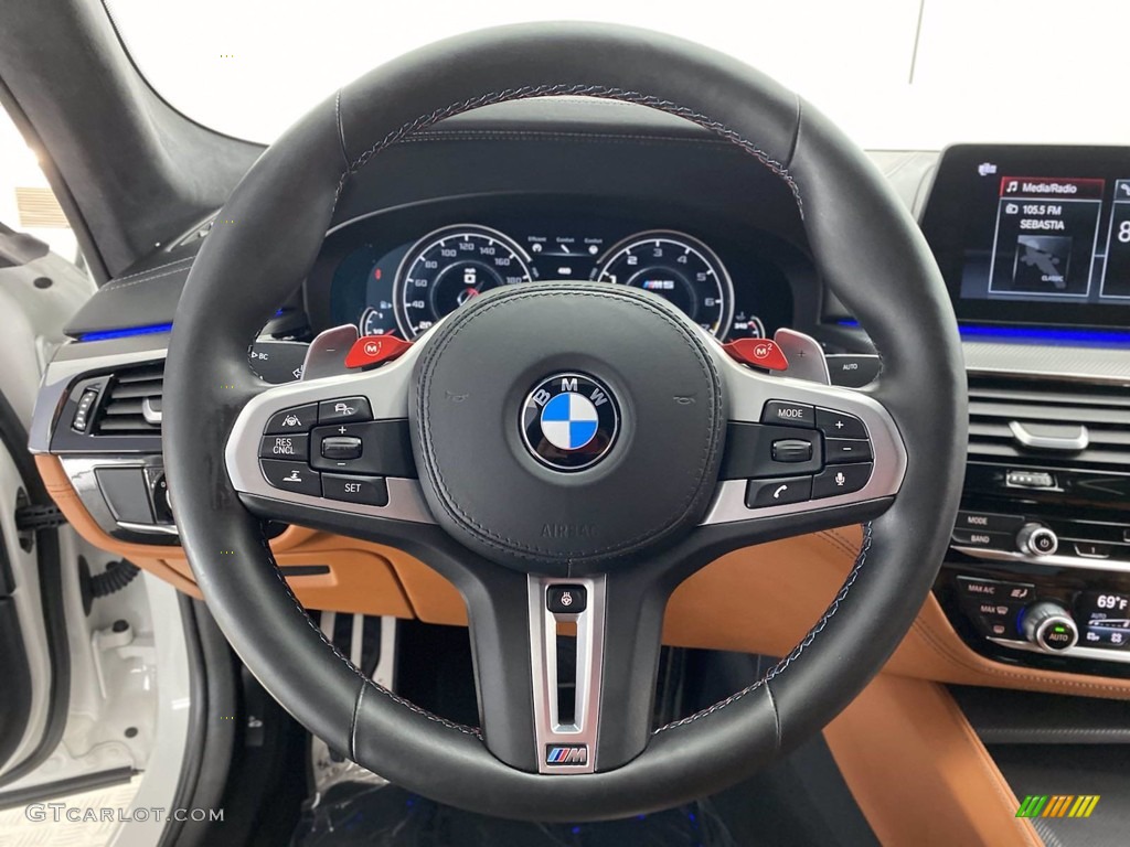 2018 BMW M5 Sedan Aragon Brown Steering Wheel Photo #141634368