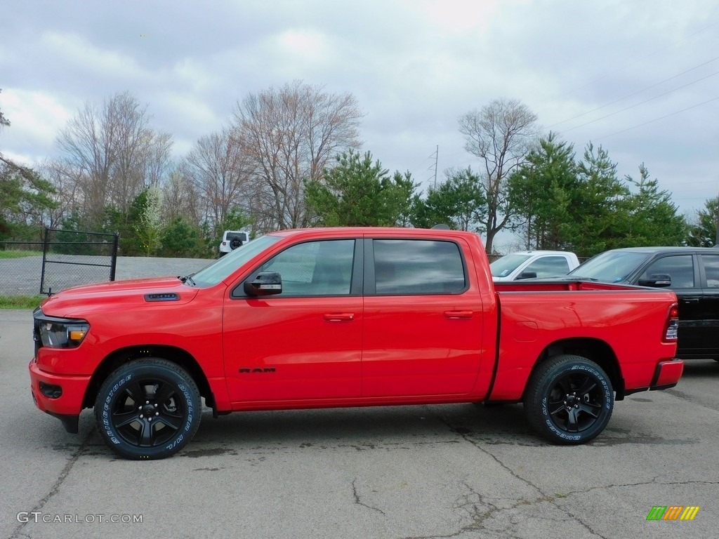 Flame Red 2021 Ram 1500 Big Horn Crew Cab 4x4 Exterior Photo #141642892