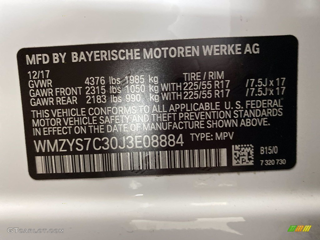 2018 Countryman Color Code B15 for Light White Photo #141645781
