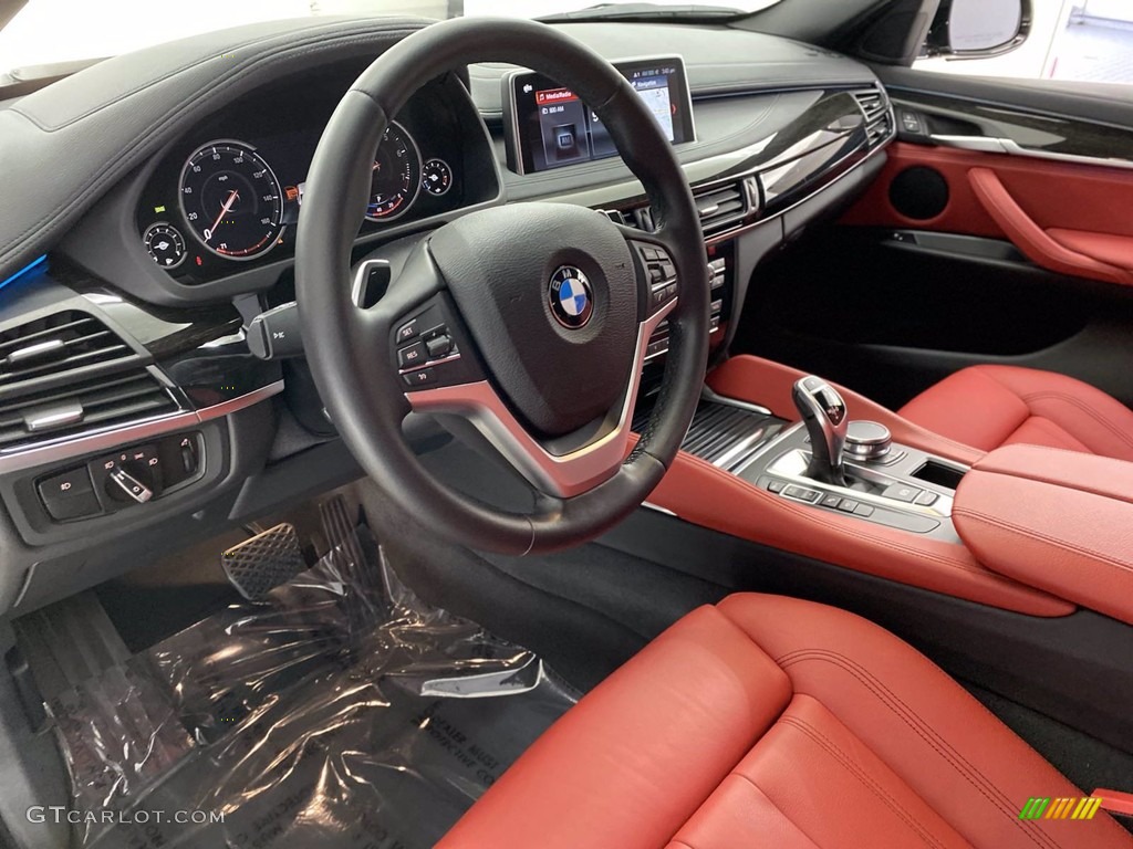 2018 X6 sDrive35i - Jet Black / Coral Red/Black photo #16