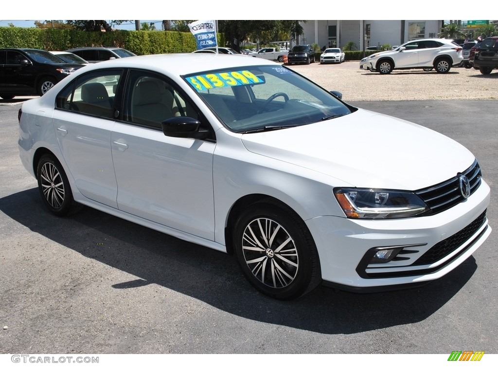2018 Jetta Wolfsburg Edition - Pure White / Cornsilk Beige photo #2