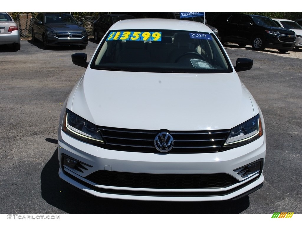 2018 Jetta Wolfsburg Edition - Pure White / Cornsilk Beige photo #3
