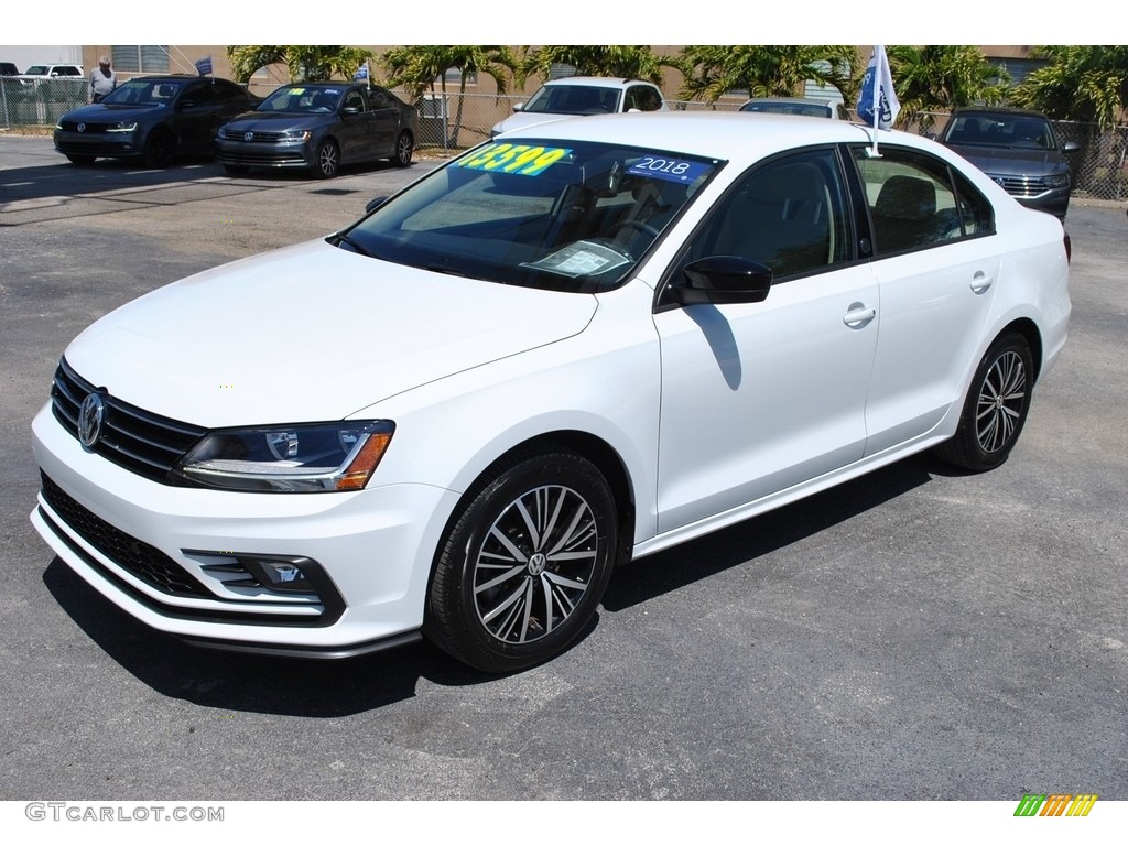 2018 Jetta Wolfsburg Edition - Pure White / Cornsilk Beige photo #4