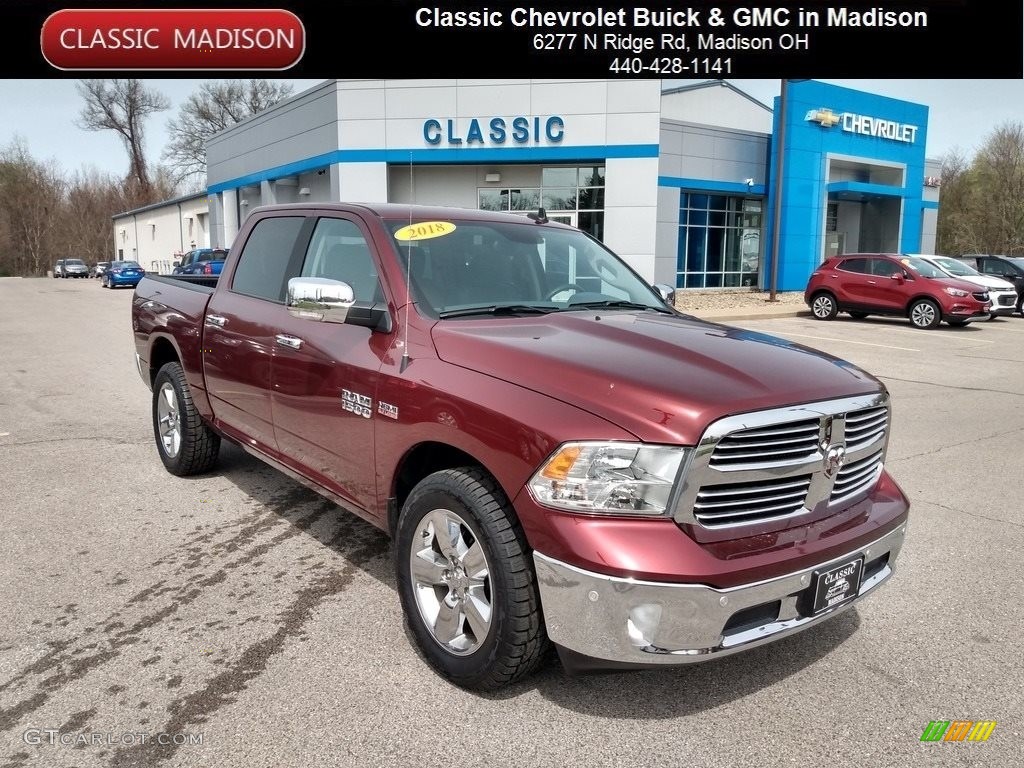 2018 1500 Big Horn Crew Cab 4x4 - Delmonico Red Pearl / Black/Diesel Gray photo #1