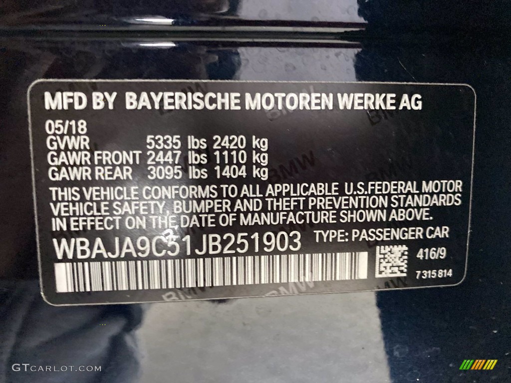 2018 5 Series 530e iPerfomance Sedan - Carbon Black Metallic / Cognac photo #37