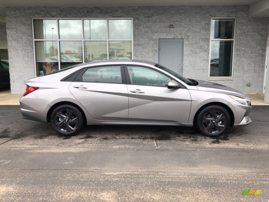 2021 Elantra Blue Hybrid - Fluid Metal / Medium Gray photo #2